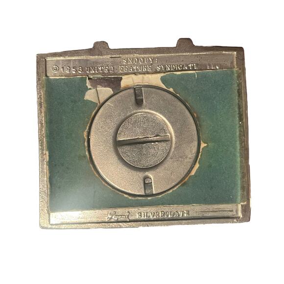 Snoopy Dog House Metal Piggy Bank 1958 Complete Comic Silverplate Schulz Peanuts - Picture 6 of 6